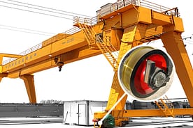 L Block gantry crane wheel assembly applied