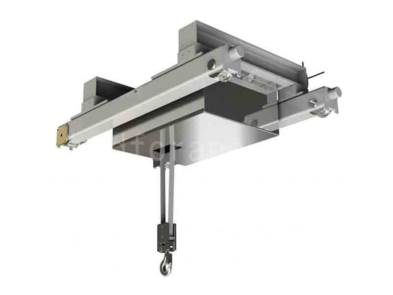 Clean room fiber with electric hoist