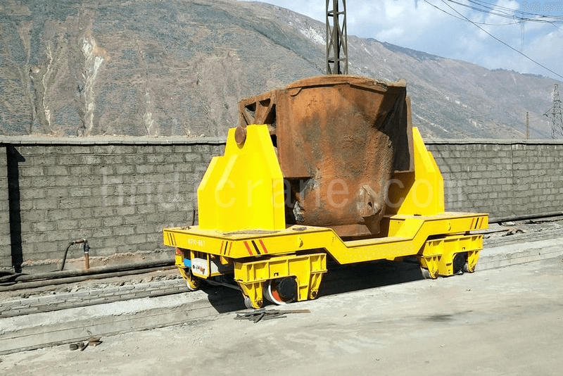 Carros de transferencia de cuchara de servicio pesado para transporte y volcado de escoria