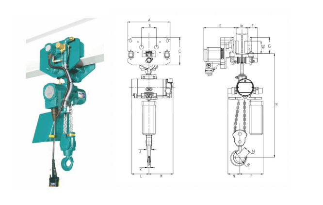 Industrial operating pneumatic hoist
