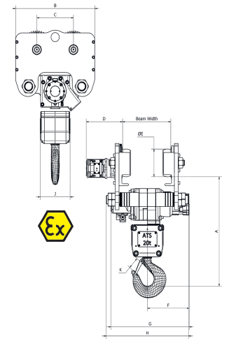 Monorail Series Air Chain Hoists