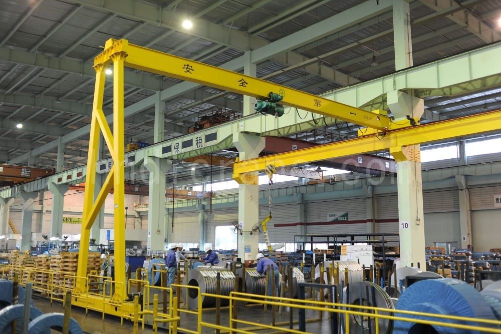 3 Ton Semi Gantry Crane in Metal Coil Processing Workshop