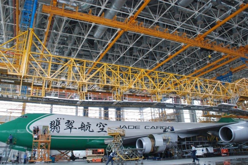 Ponte rolante de estação de trabalho para manutenção de fabricação de aeronaves5 1